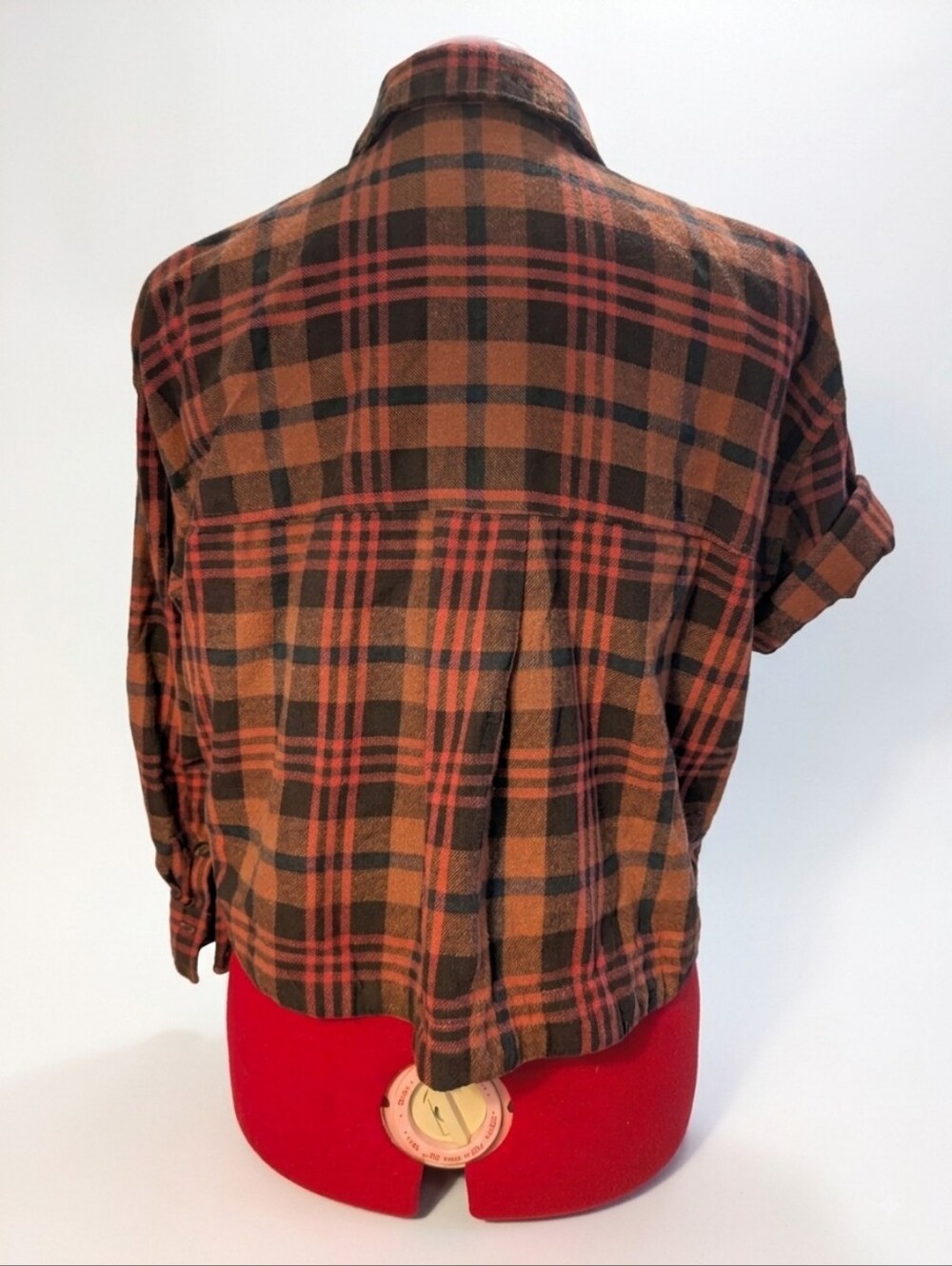 Madewell Flannel Long-Sleeve Crop Shirt in Plaid XS - Picture 3 of 3